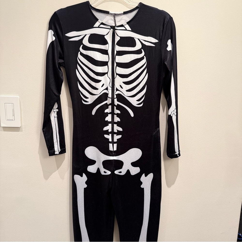 Morph Costumes Black and White Skeleton Bodysuit Size Small